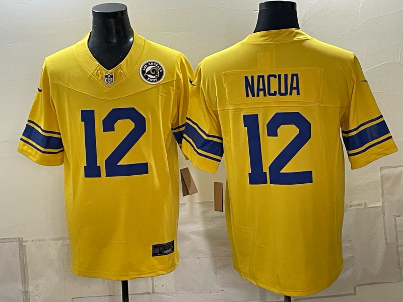 Men 2026 Los Angeles Rams #12 Nacua yellow Nike NFL Jersey 100602